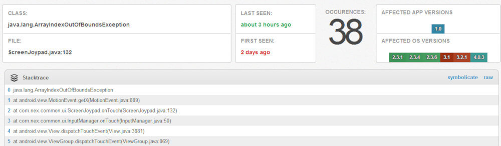 BugSense report Grab And Run BugSense report Grab And Run